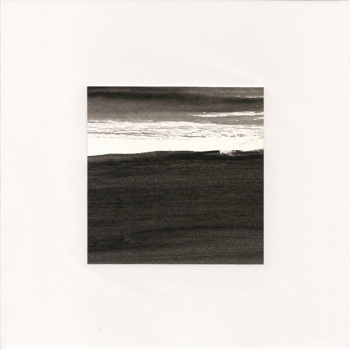 Horizon - Atmospheric landscape in black and white - Miniature - Ready to frame by Fabienne Monestier