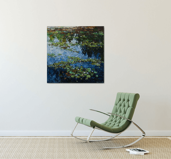 White water Lilies - Original Oil painting