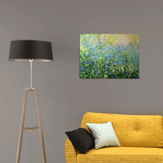 Forty Shades of Blue - Foral Landscape painting