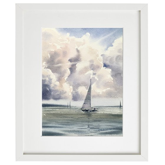 Sailboat and clouds #4