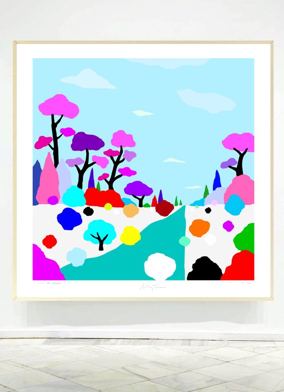 Snowy landscape 2 (Paisaje nevado 2) (pop art, landscape)