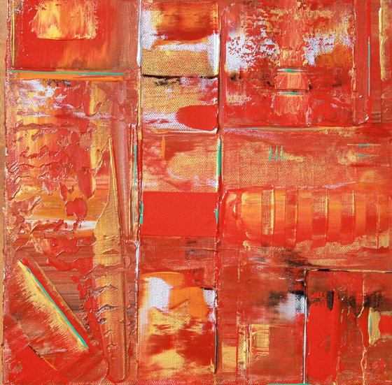 Little Primitive Red Abstract Expression