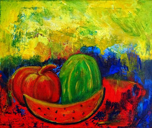 Melons in my kitchen by Conrad  Bloemers