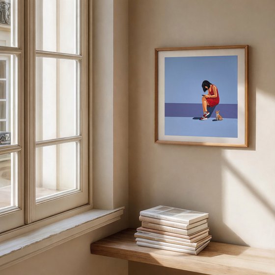 Dog Waiting While You Scroll - Painting