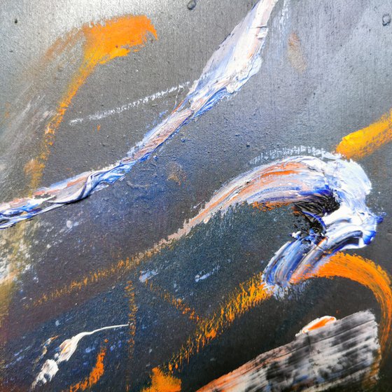 Peacock asleep beautifull bizzare bird shape abstract painting large scale by master O Kloska