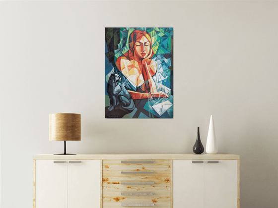 Catwoman(60x80cm,  oil painting, ready to hang)
