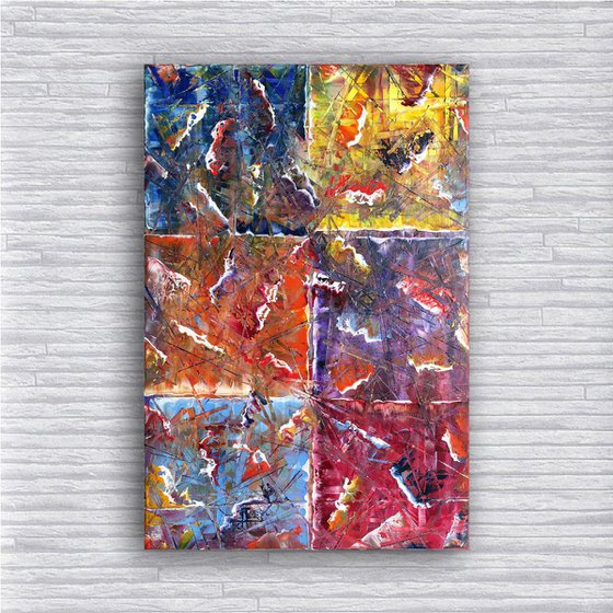 "Border Crossing" - SPECIAL PRICE - Original Highly Textured PMS Abstract Oil Painting On Canvas - 24" x 36"
