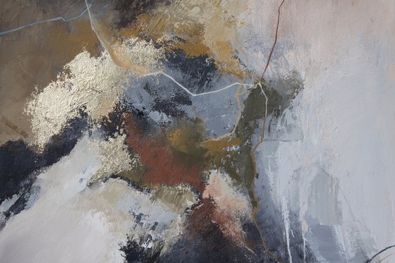 " Rime 2 " Abstract acrylic gray brown
