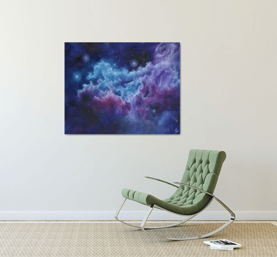 And May God's Love Be With You - Finger-painted Space Art