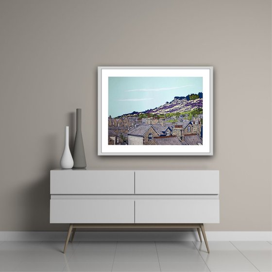 Ilkley rooftops to Cow & Calf