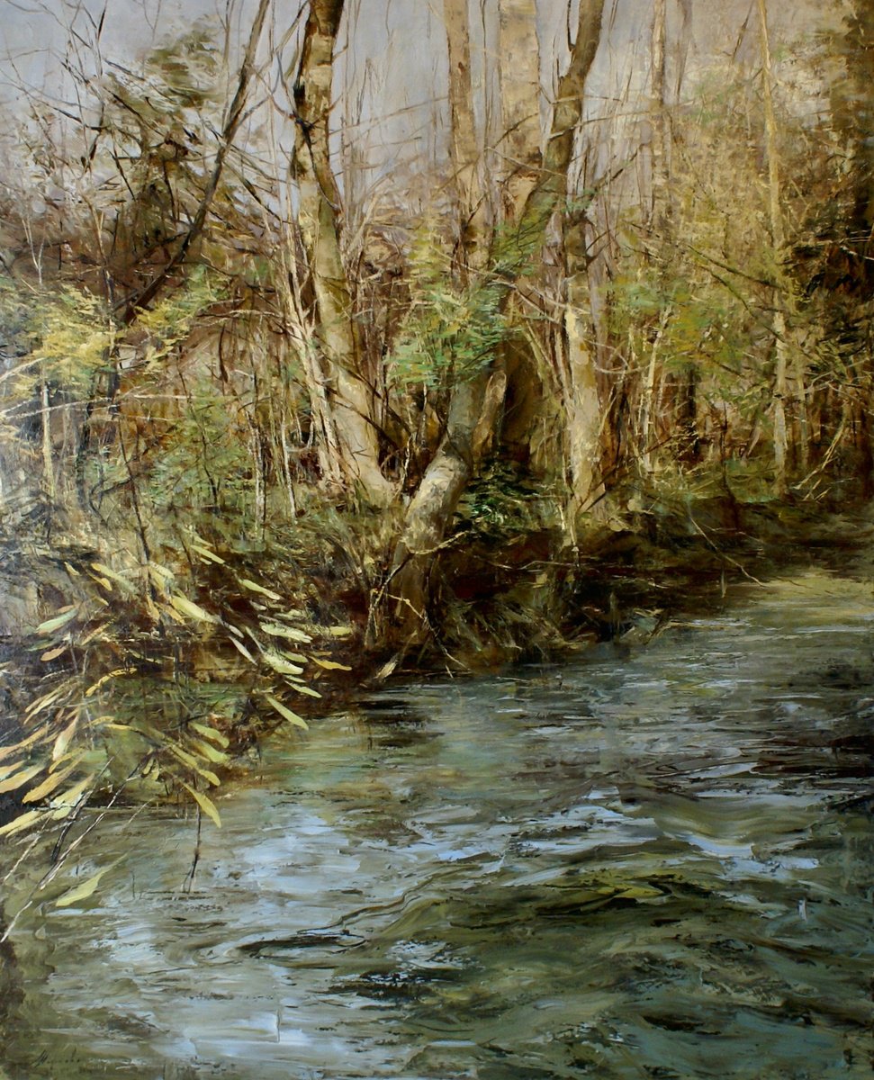 River Bank By Elena Mashajeva-Agraphiotis, 54 X 66, Artwork For Sale On Artfinder