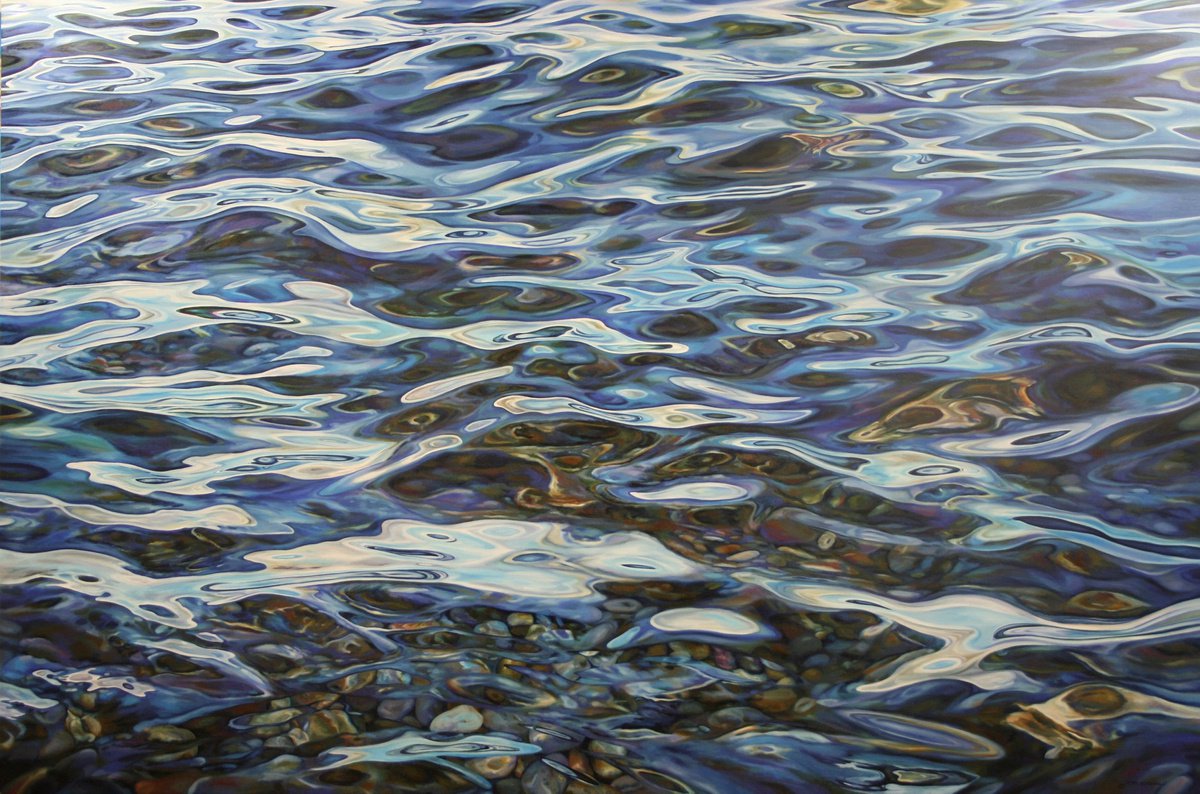 Impressionistic Landscape Oil Painting By Peter Goodhall, 60 X 40", Tranquillity Xxiii, Original Artwork