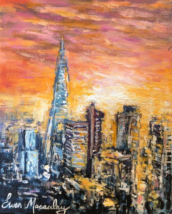 The Shard, sunset skyline