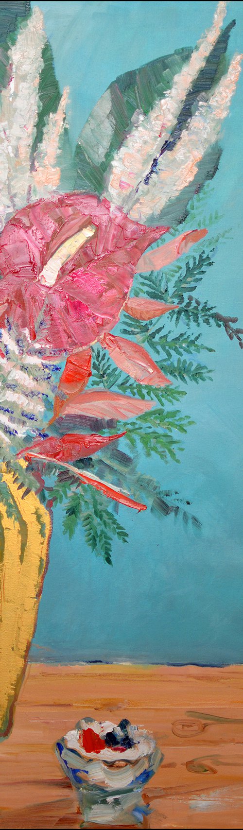 Bouquet in a golden vase by Anastasia Mazur-Skrobova