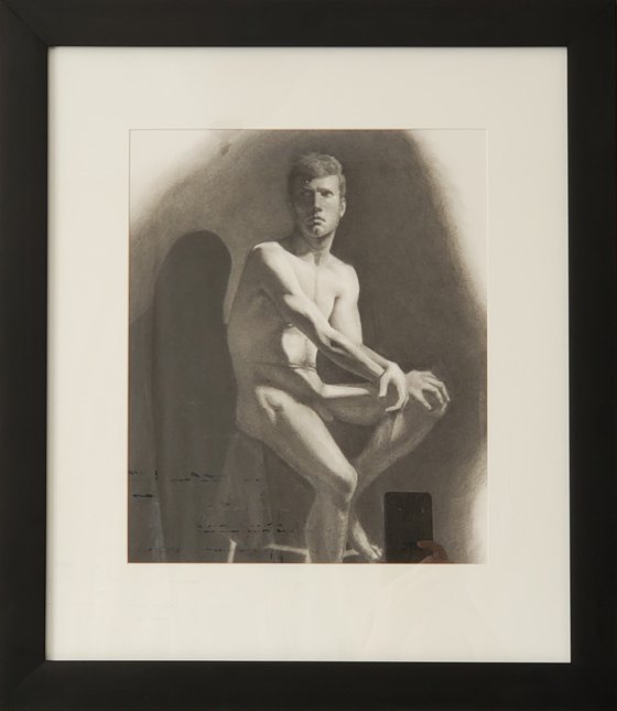 Original Charcoal Male Nude from Life