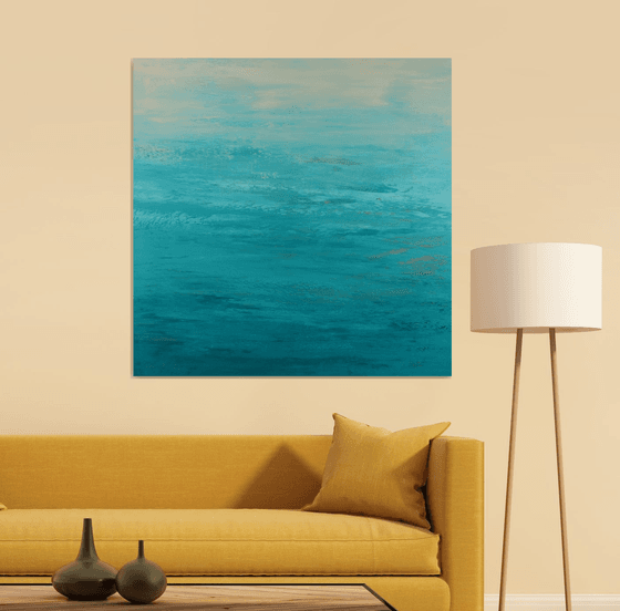 Teal Beach - Modern Abstract Expressionist Seascape