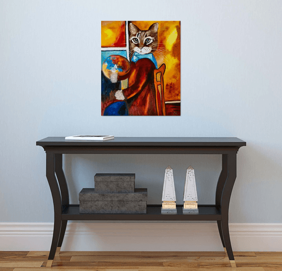 Troy Artist Modigliani Cat