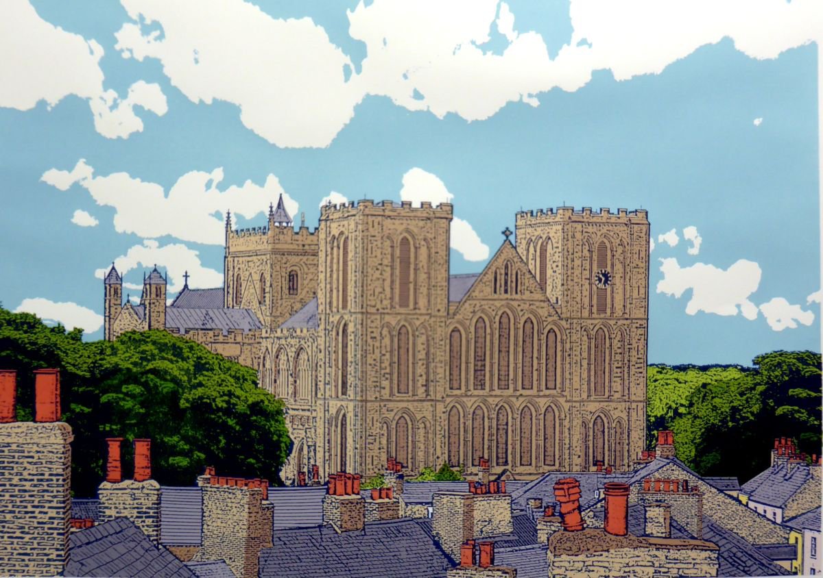 Ripon rooftops to the Cathedral - 2016 by Talia Russell