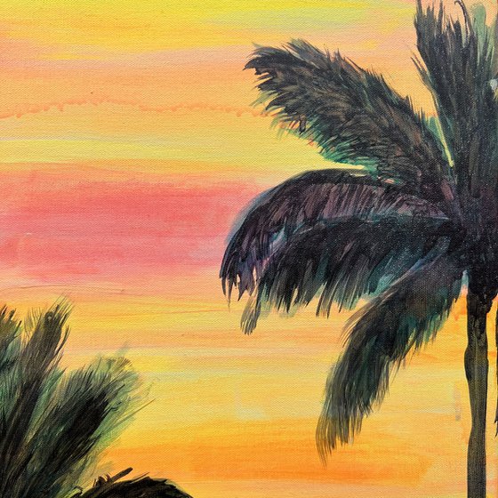 ‘Palms In The Sunset Glow’