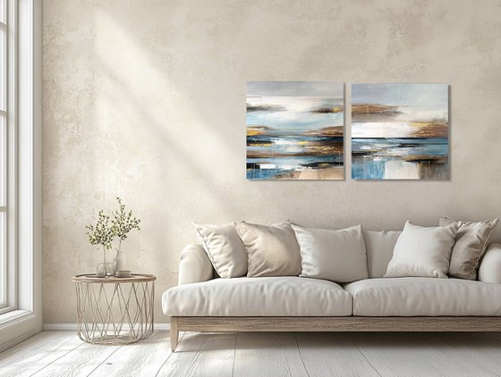 Shoreline Reflections Diptych