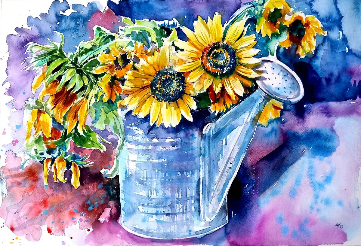 Sunflowers still life II by Kovacs Anna Brigitta