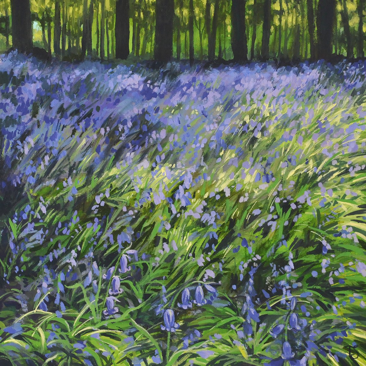 A Blaze Of Blue By Theresa Shaw, 14 X 14, Artwork For Sale On Artfinder