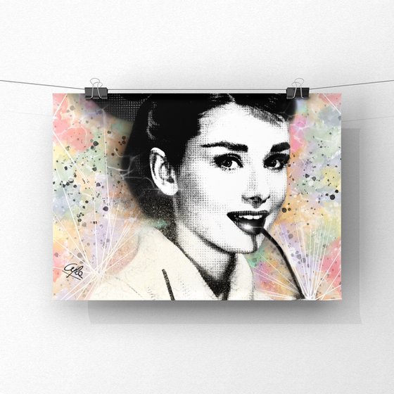 Audrey Hepburn | 2012 | Digital Artwork printed on Photographic Paper | High Quality | Limited Edition of 10 | Simone Morana Cyla | 40 X 30 cm | Published |