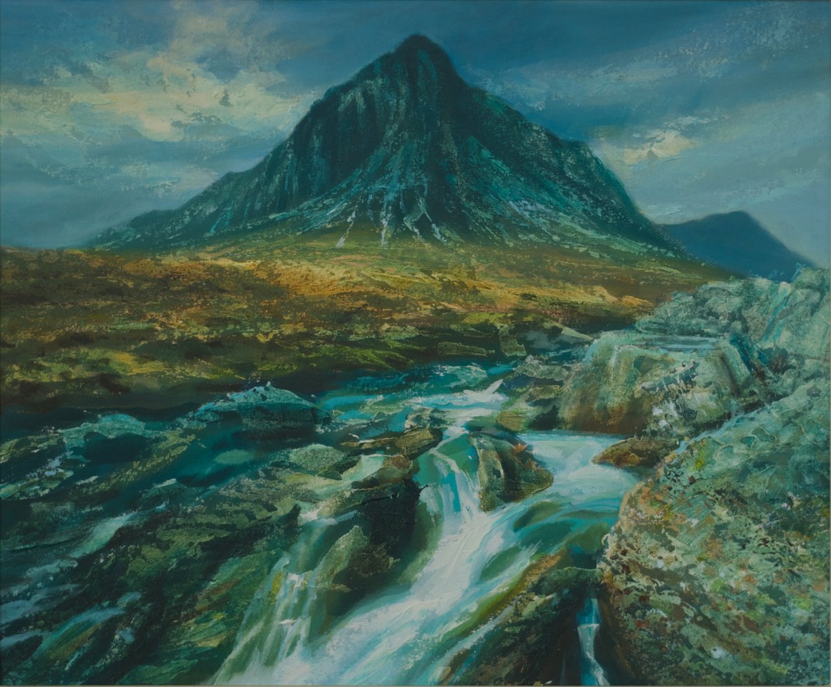 Expressive Landscape Acrylic Painting By Kevan Mcginty, 31 X 27", Buchaille Etive Mor, Original Artwork