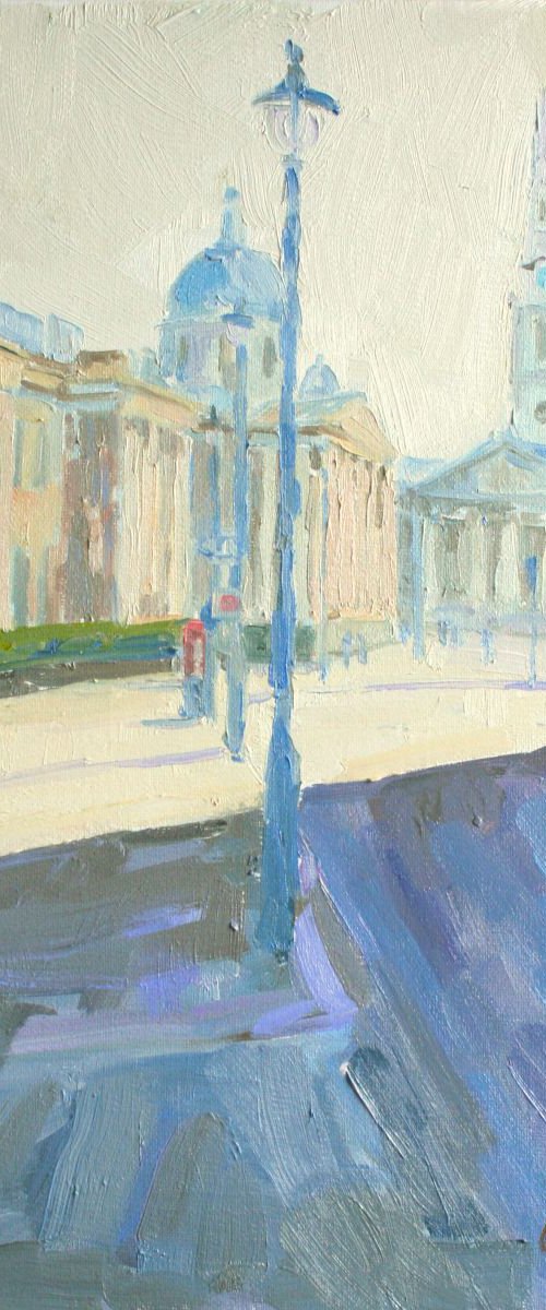 Trafalgar Square, early morning by Katharine Rowe