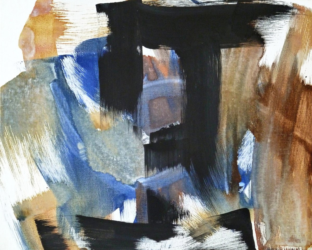 Abstract Acrylic Painting By Newel Hunter, 20 X 16", Juxtaposition, Original Artwork