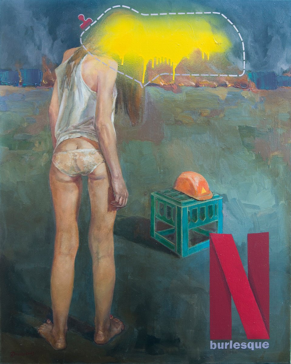 Portrait Oil Painting By Mykola Dzhychka, 33 X 41", Netflix Burlesque, Original Artwork