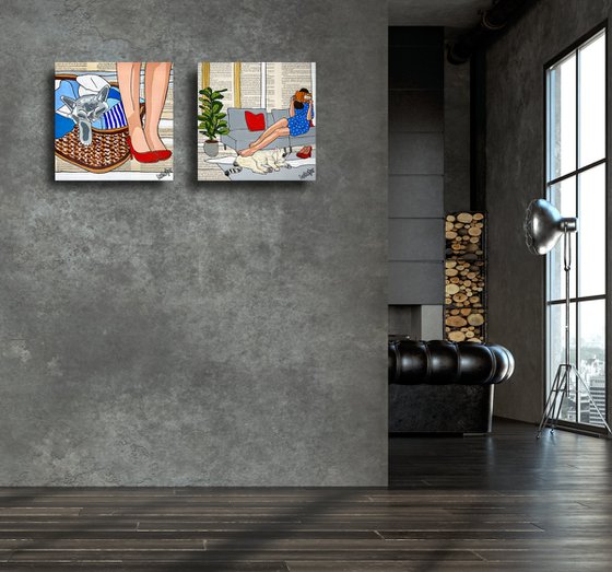 Cat Capers Laundry 2 30cm x 30cm