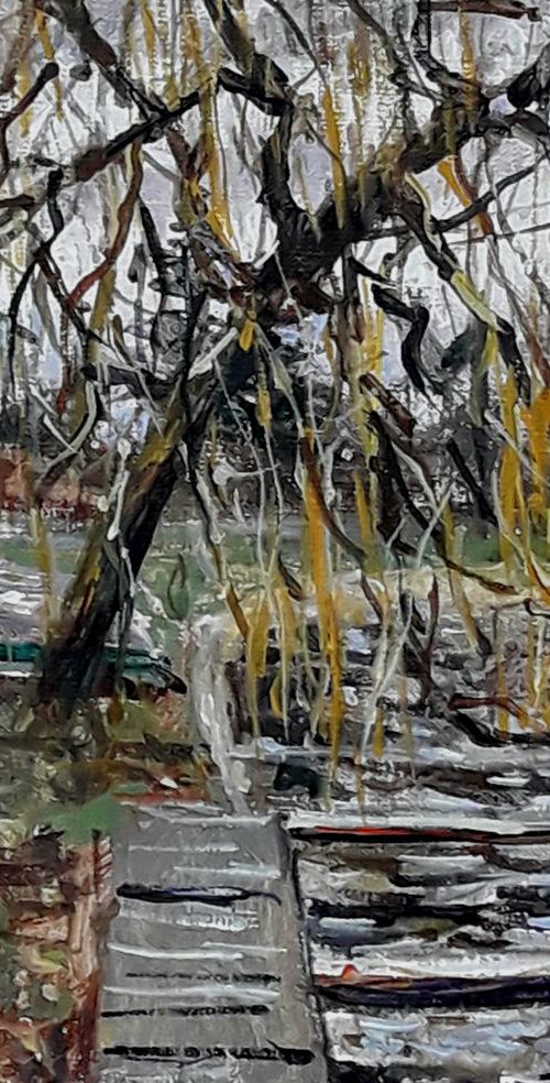 Young poet under a willow tree by Dimitris Voyiazoglou