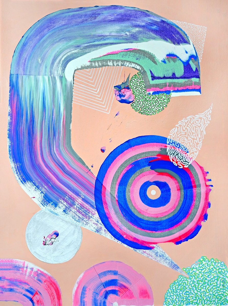 Abstract Acrylic Painting By Sumit Mehndiratta, 22 X 30", Neowave, Original Artwork