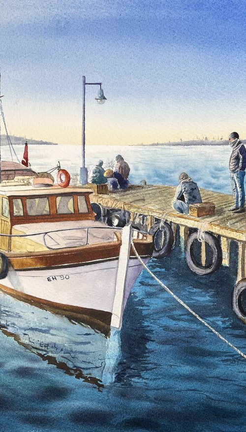 The Boat on the Pier. by Erkin Yılmaz