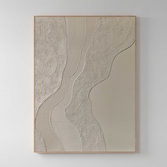 "Gray Nile" Gray abstract textured art