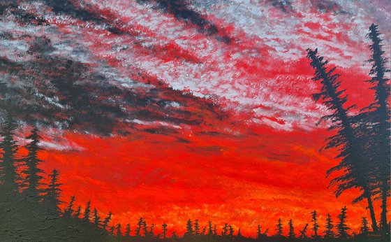 Landscape in red color