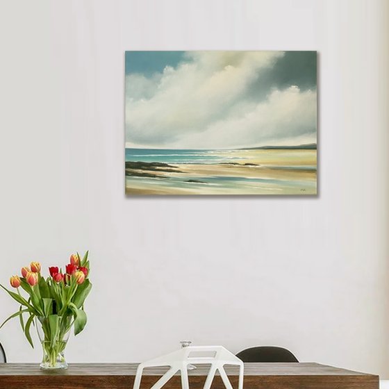 Memories On Distant Shores - Original Landscape Oil Painting on Stretched Canvas