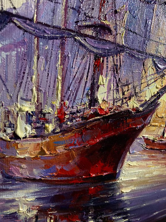 "Morning Harbour"original oil painting