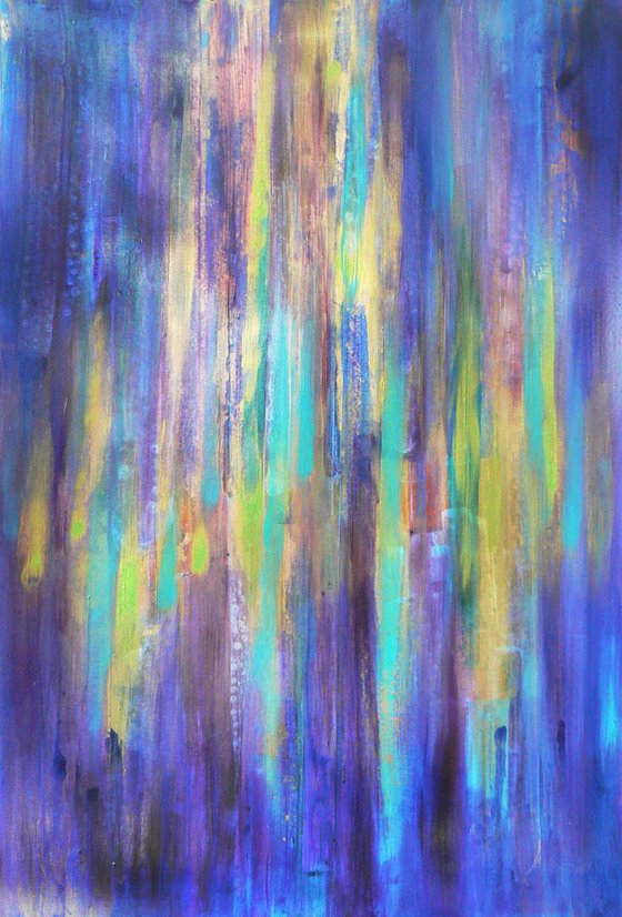 The Midas touch #4 (abstract in blues, purples and gold tones)