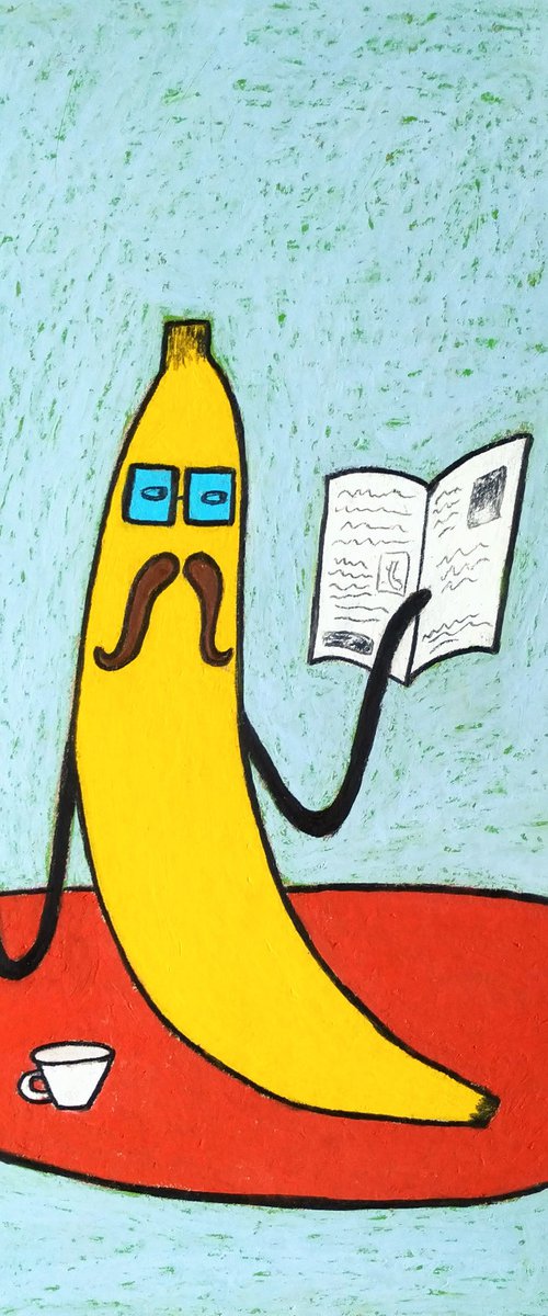 Mr. Banana with the morning paper by Ann Zhuleva