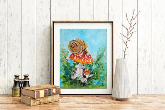 Snail on a fly agaric