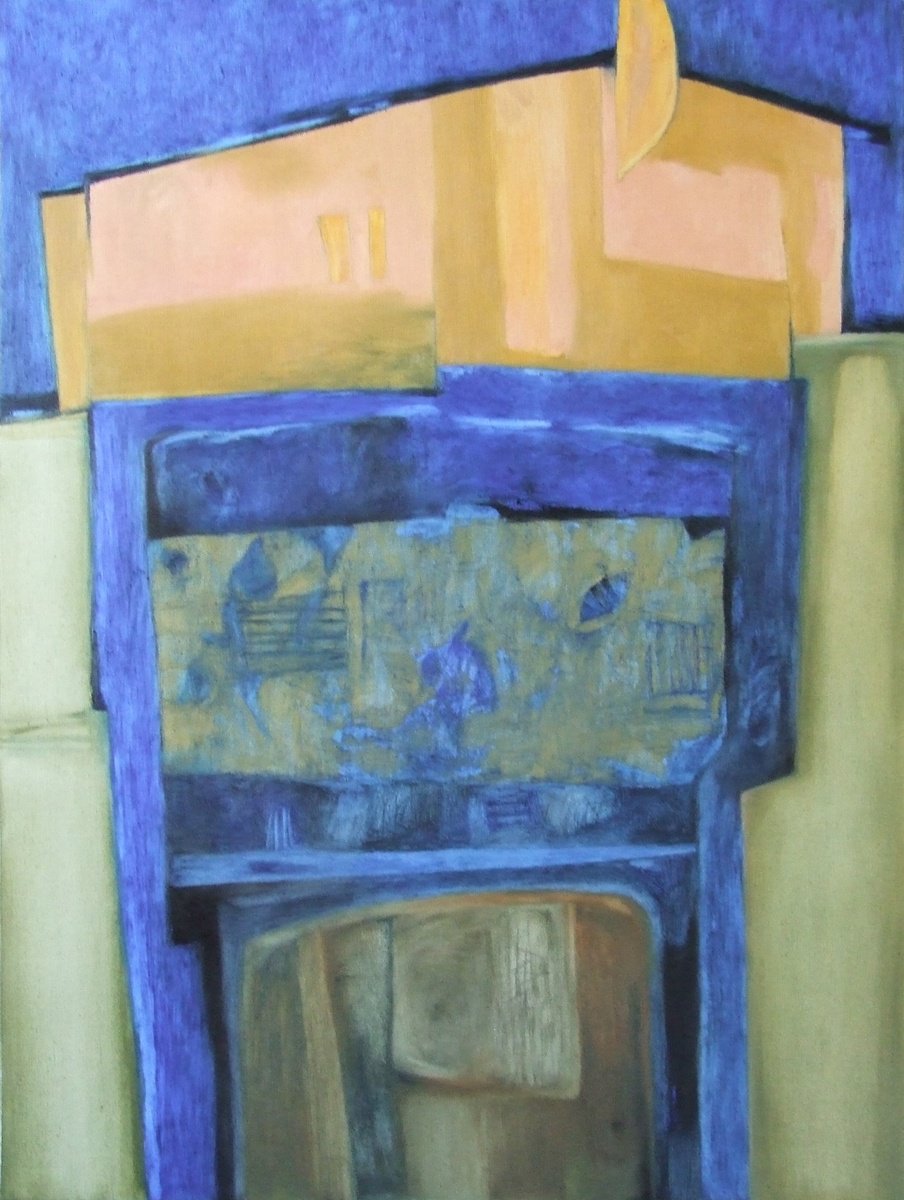 Abstract Oil Painting By Csaba Csendes, 24 X 31, Homecoming, Original Artwork