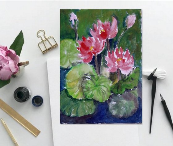 Set of two Water Lily Ponds