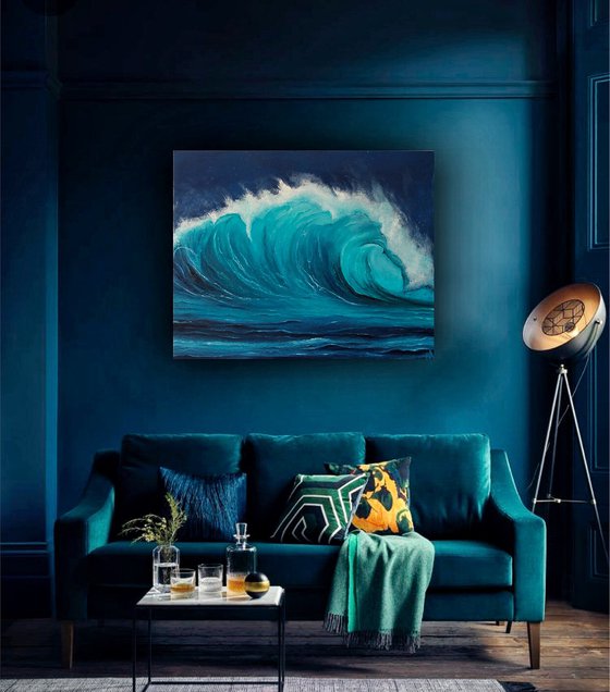 Realistic wave, 100x80 cm