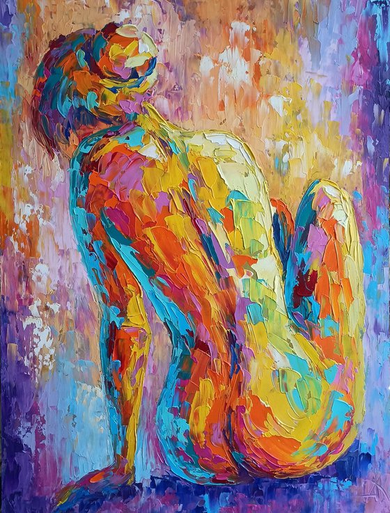 Beautiful body - woman body, nude, erotic, body, woman, woman body, oil painting, gift for him, gift for man, nu