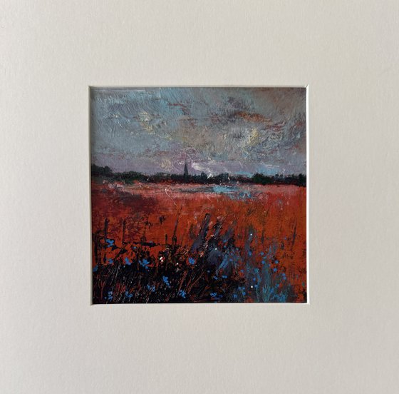 Distant Church Warm Fields