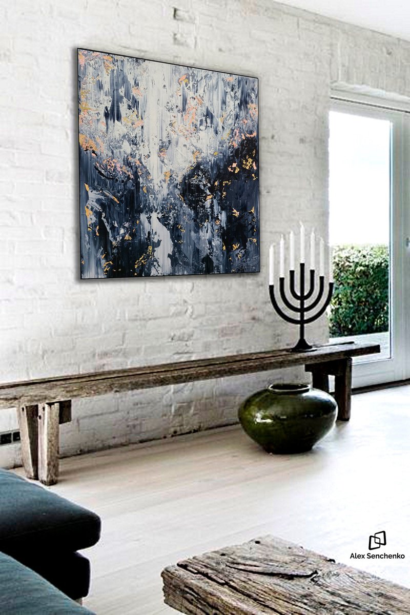 Abstract Acrylic Painting By Alex Senchenko, 39 X 39, Abstract 2322, Original Artwork