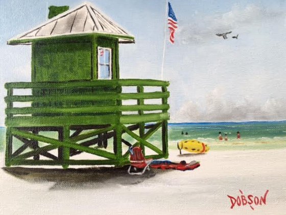 Green Lifeguard Stand