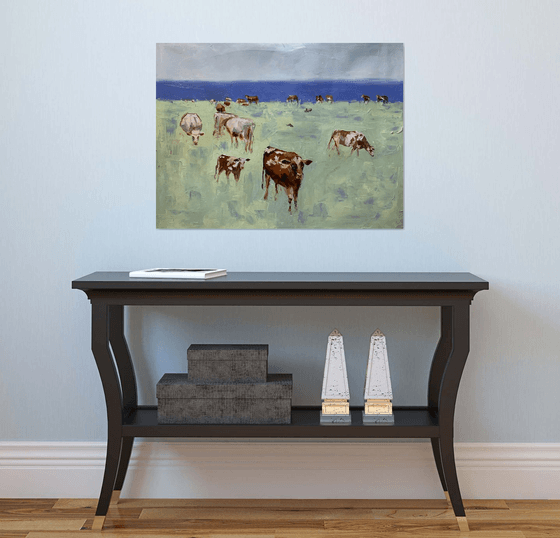 Landscape with cows.